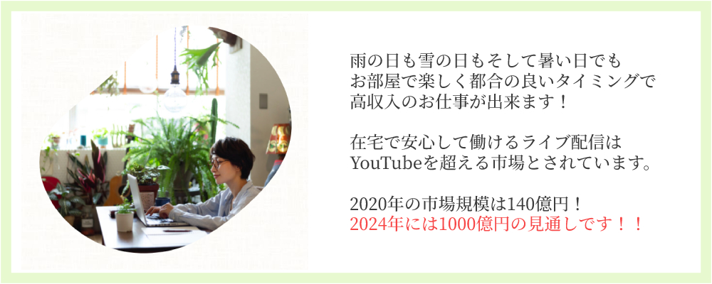 ライブ配信の市場規模は拡大中で2024年には1000億円の見通し